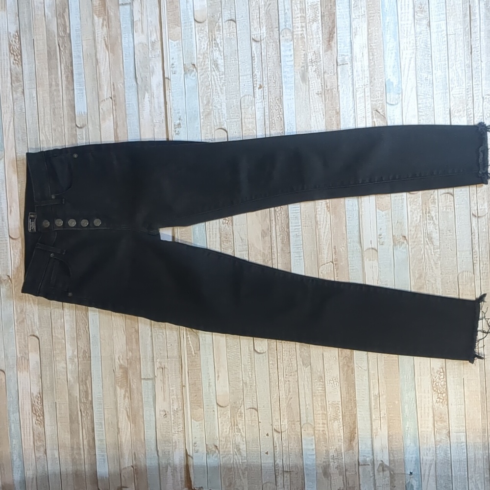 Tall: A&F Super Skinny High Rise ankle light black raw hem jeans size 24 long